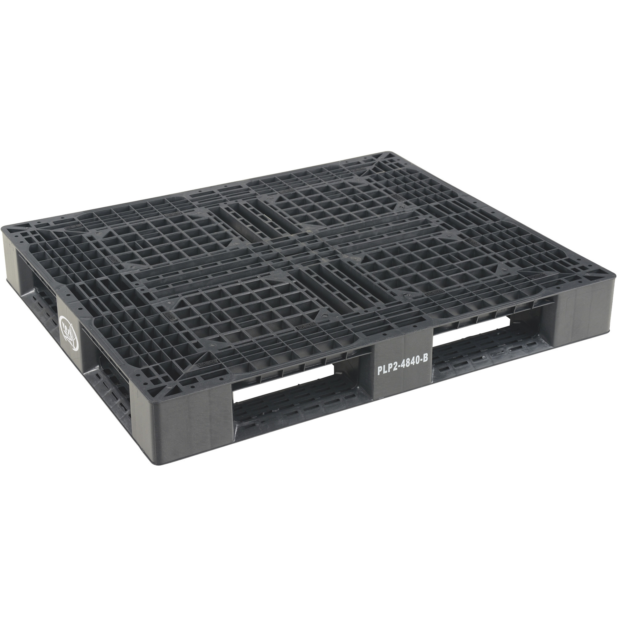 Vestil Plastic Pallet - 40in. x 48in. x 6in., 8000-Lb. Capacity, Virgin Polyethylene, Black, Model# PLP2-4840-BLACK